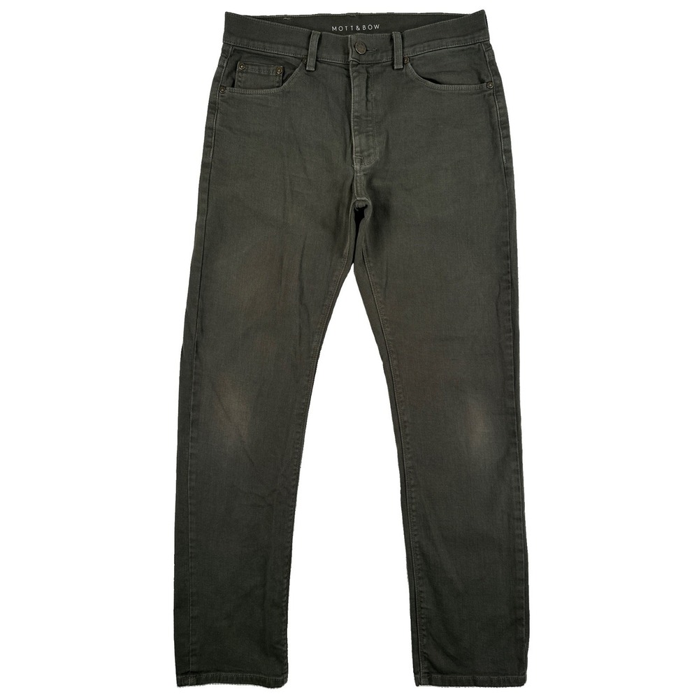 MOTT & BOW Slim Mercer Jeans Mens 30 x 30 Green Stretch Denim